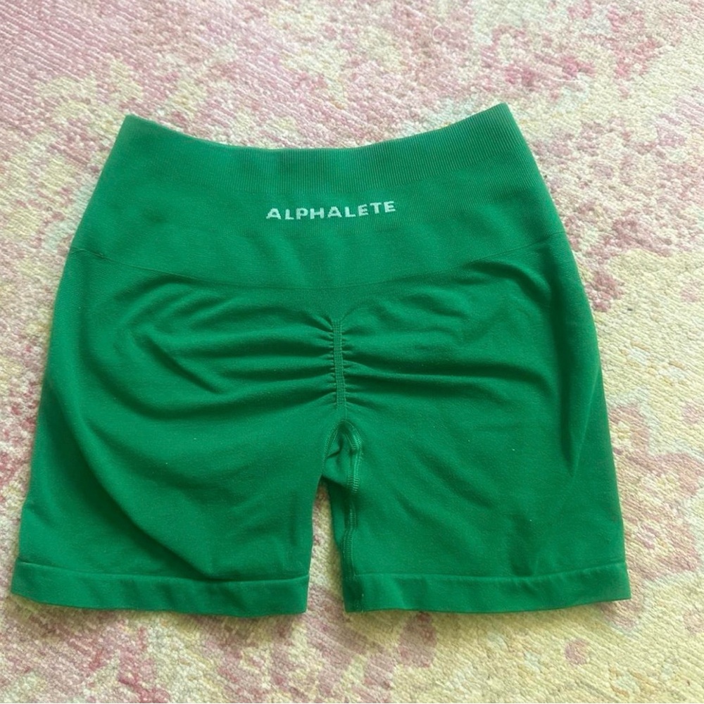 Alphalete Emerald Green Ruched Shorts